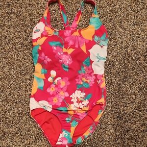 Lands' End Vibrant Floral Swim One Piece, Size 12DDD